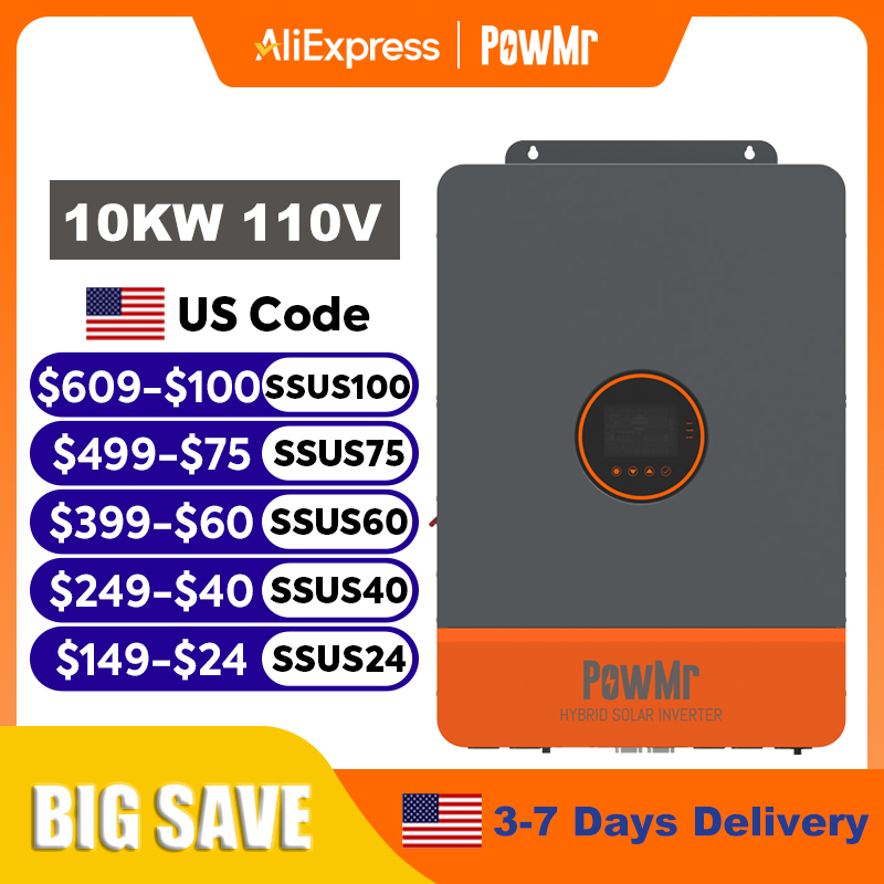 Split Phase Inverter 10Kw 110V 220V - PowMr 16KW 10KW Inverter Fasa Terpisah