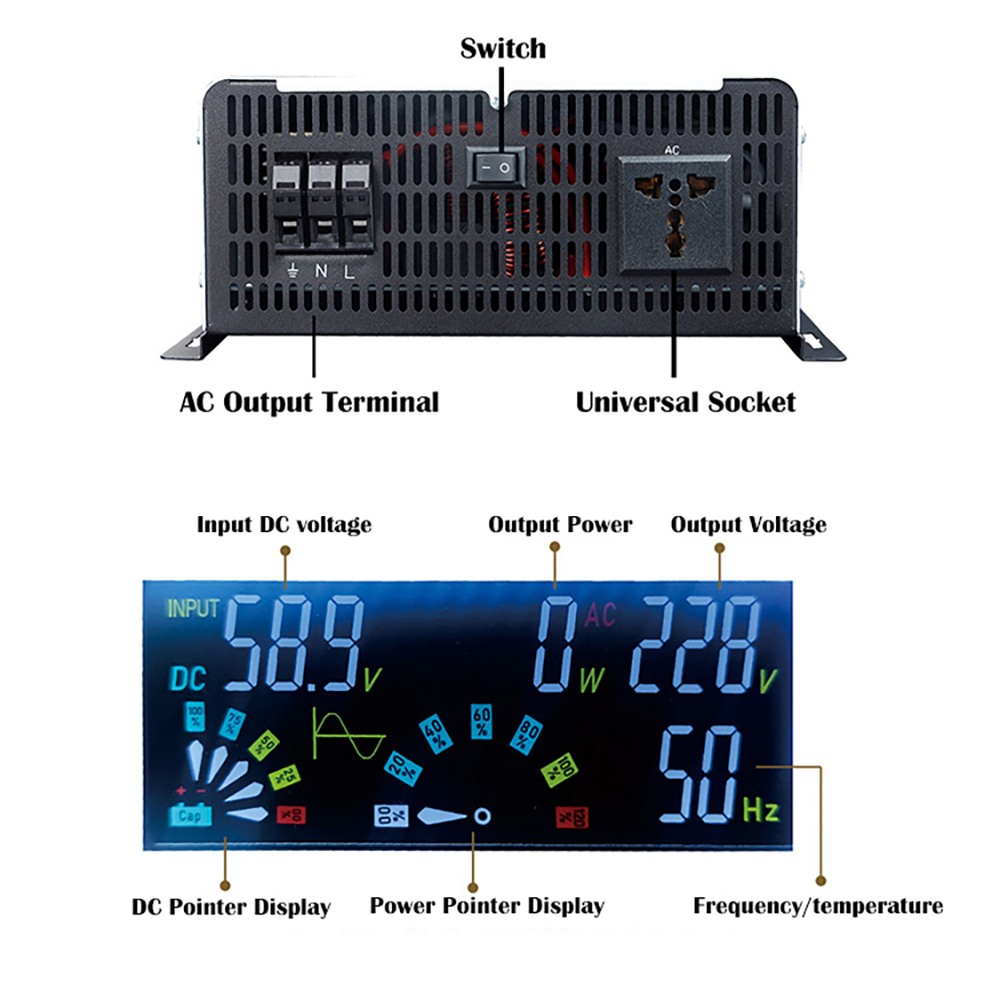 Inverter gelombang sinus murni - Pure Sine Wave Inverter 5000W 48V 220V ulasan dan harga