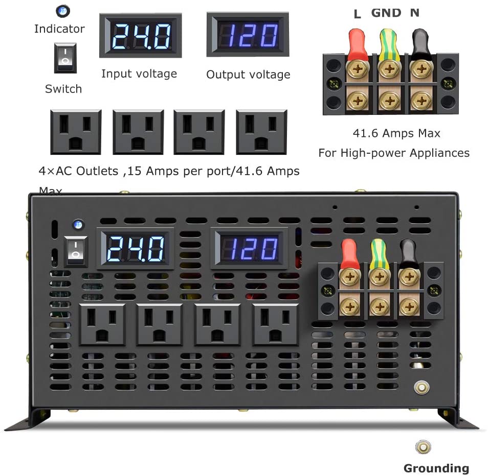 Inverter Tenaga Surya Gelomban - Pure Sine Wave Inverter 5000W 48V 220V ulasan dan harga