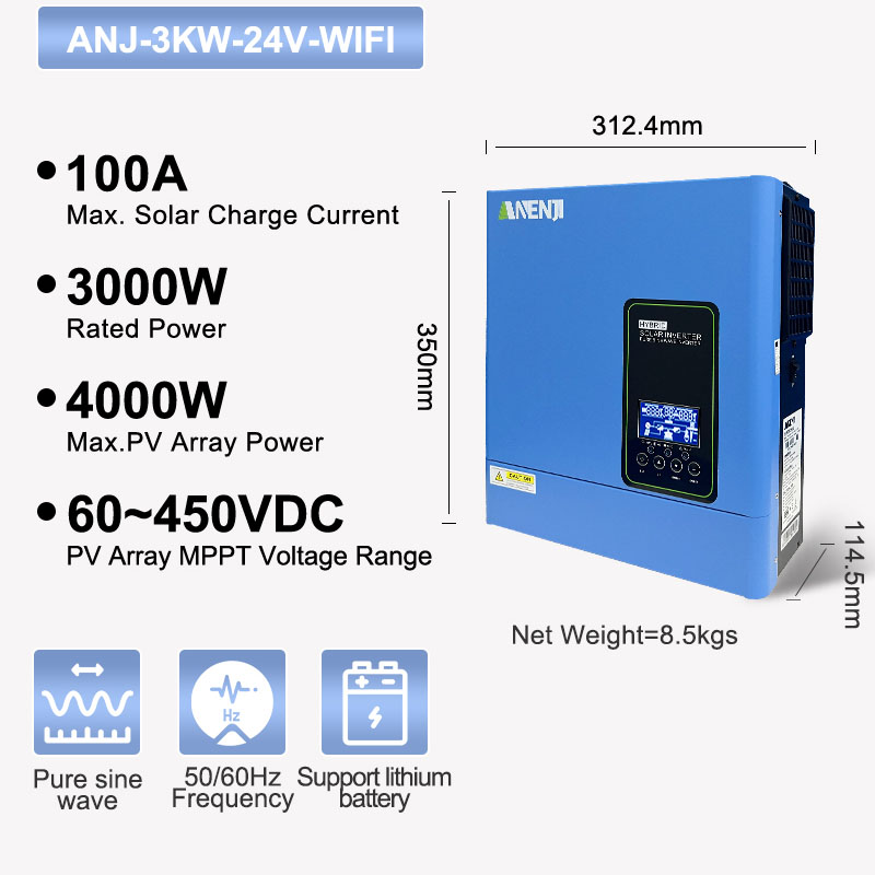 Inverter surya off-grid 24V 30 - Inverter Pure Sine Wave 60Hz 120V 3000W ulasan dan harga