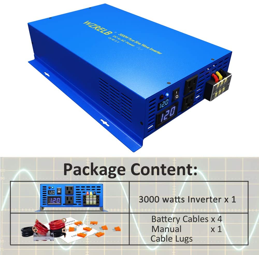 Inverter Daya Gelombang Sinus  - Inverter Pure Sine Wave 60Hz 120V 3000W ulasan dan harga