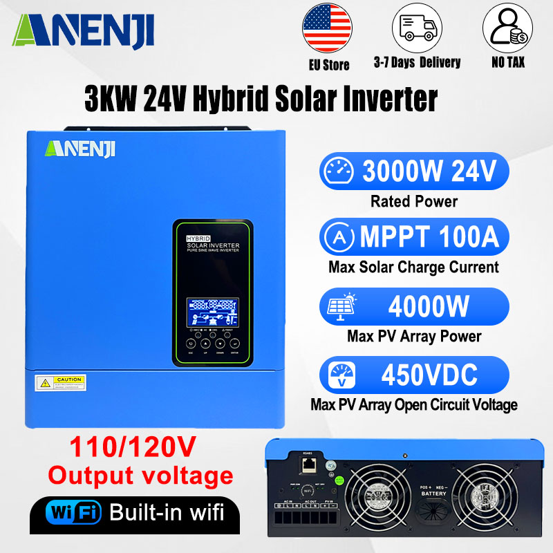 Inverter surya off-grid 24V 30 - Inverter Pure Sine Wave 60Hz 120V 3000W ulasan dan harga