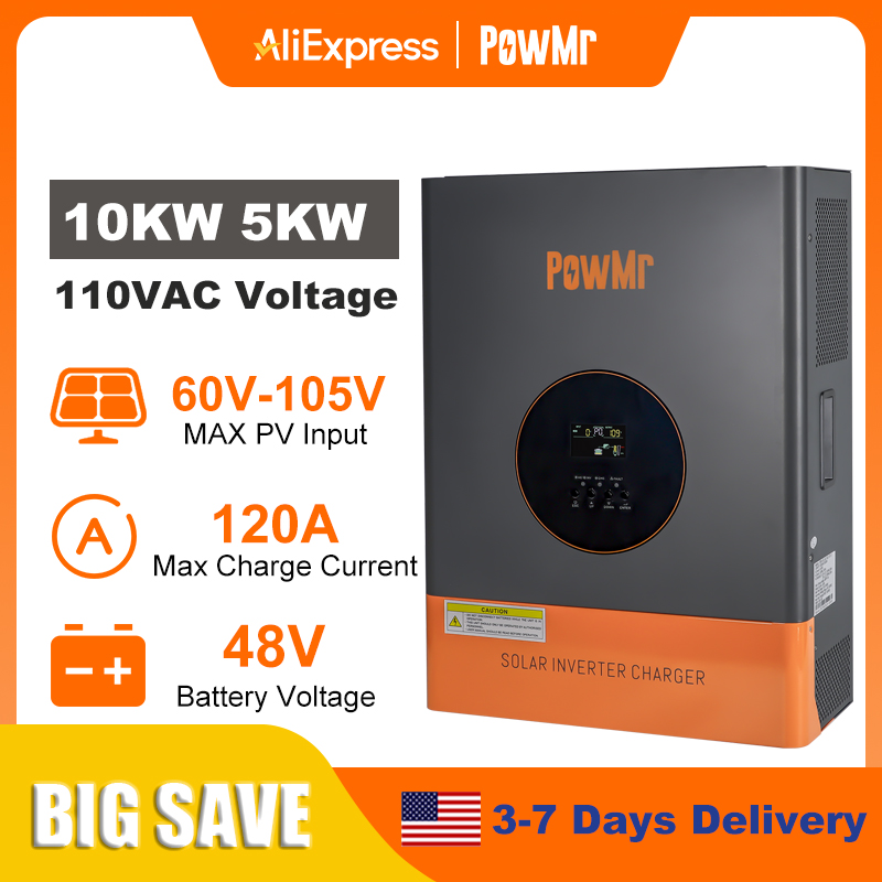 PowMr 10KW 5KW Inverter Fase T - Split Phase Inverter 10Kw 110V 220V ulasan dan harga